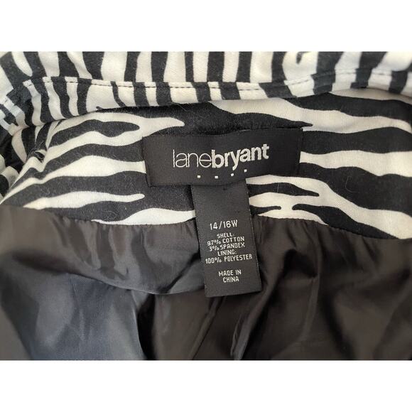 Lane Bryant Trench Coat Women’s Plus 14/16W 3/4 Sleeve Zebra Print Cotton Light - Picture 8 of 9